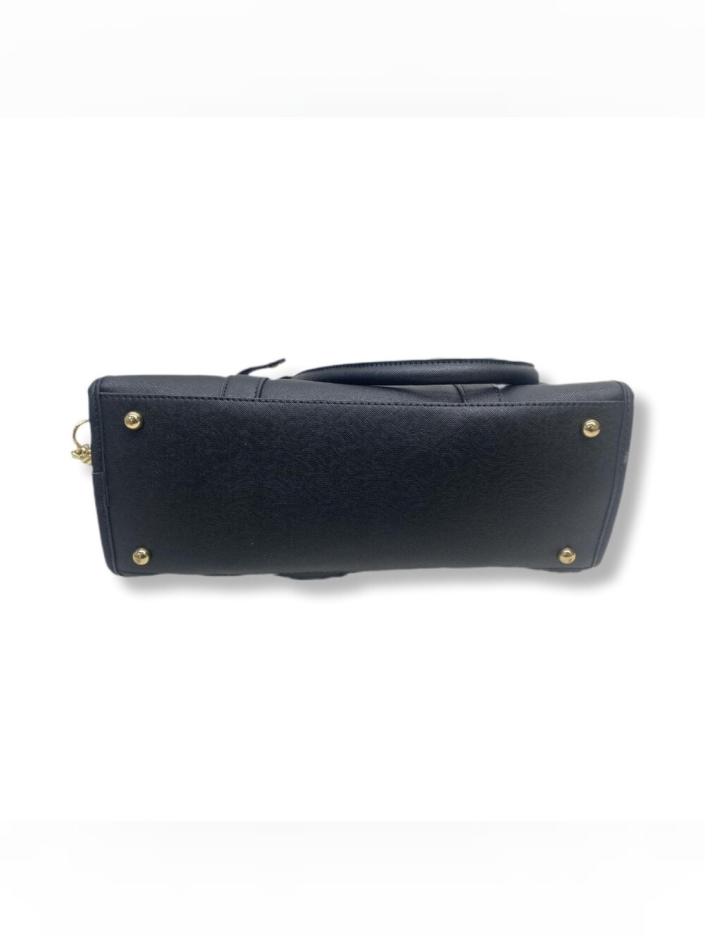 Dasein Structured Two-Tone Black/Grey Satchel with Gold Accent Hardware - Picture 5 of 7